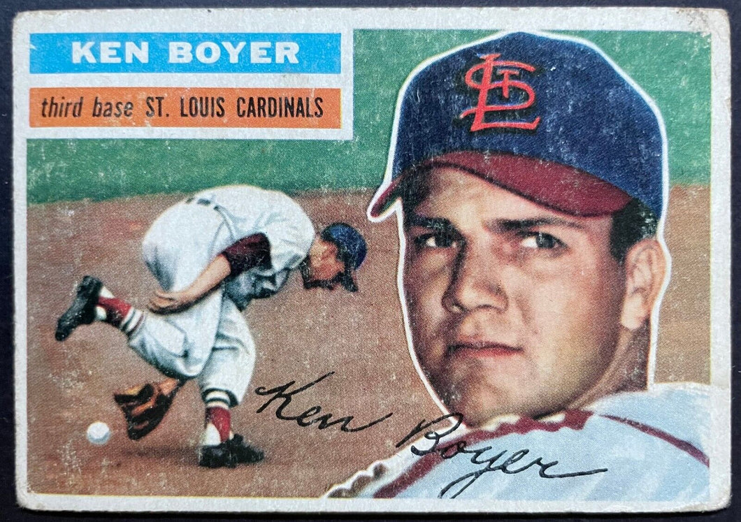 1956 Topps Baseball Ken Boyer #14 St. Louis Cardinals MLB Card Vintage