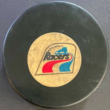 Load image into Gallery viewer, 1970s Indianapolis Racers WHA Hockey Game Puck Rubber Logo Vintage
