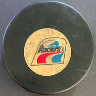 1970s Indianapolis Racers WHA Hockey Game Puck Rubber Logo Vintage