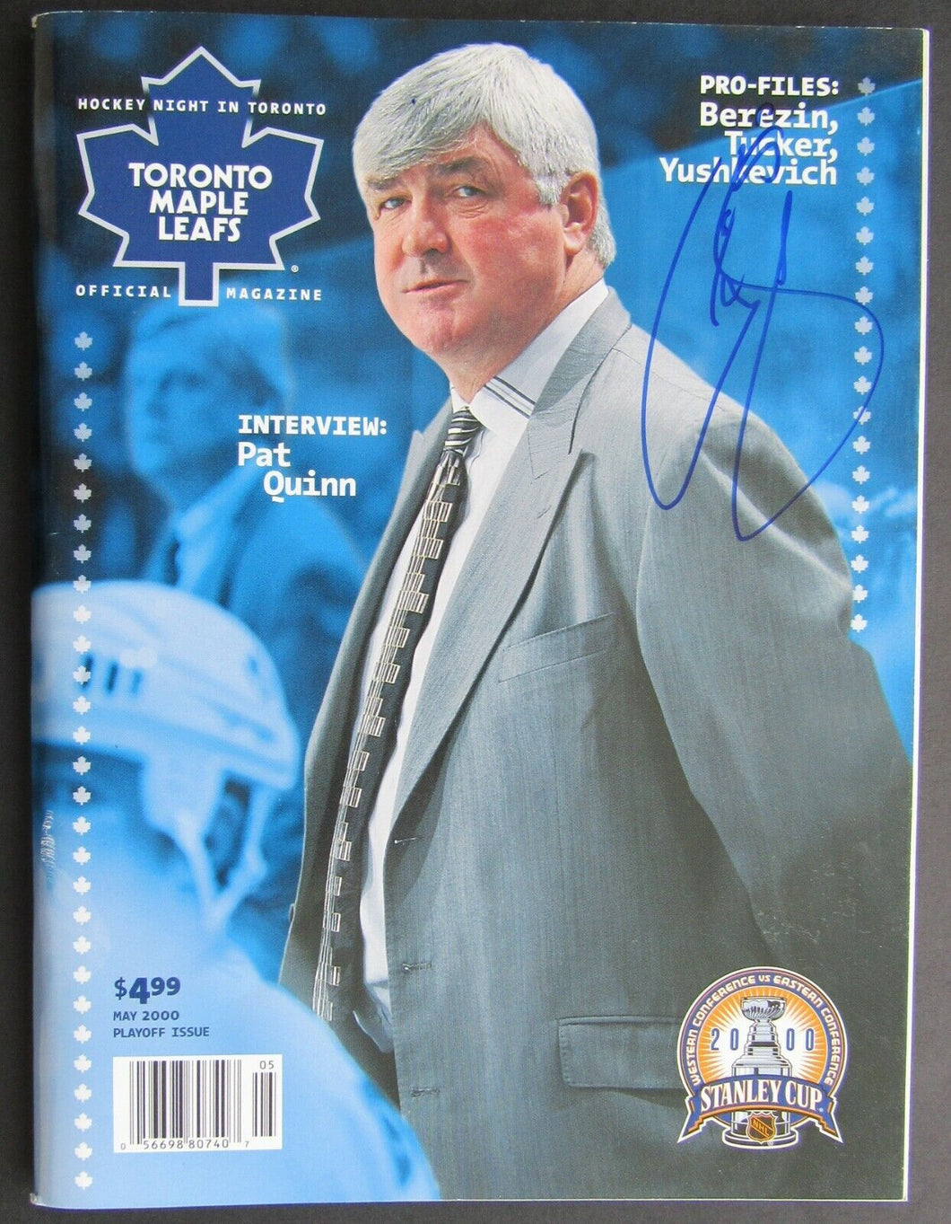 2000 ACC NHL Playoff Program Curtis Joseph Autographed Cover Leafs Rangers VTG