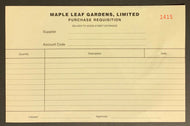 1940s Toronto Maple Leafs Maple Leaf Gardens Limited Purchase Requisition Form
