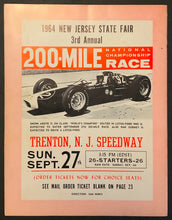 Load image into Gallery viewer, 1964 Indy Racing Program Signed Lloyd Rugby 150 Mile USAC Trenton Speedway
