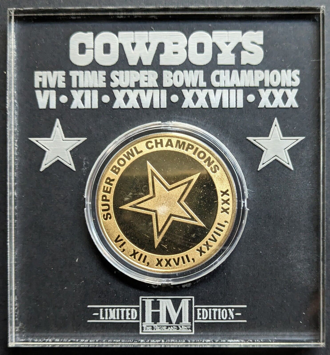 Dallas Cowboys 5 Time Super Bowl Champion Highland Mint Commemorative Coin NFL