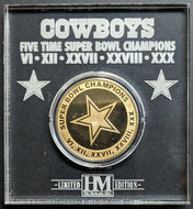 Dallas Cowboys 5 Time Super Bowl Champion Highland Mint Commemorative Coin NFL