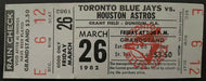 1982 Toronto Blue Jays Pre-Season Ticket vs Houston Astros Dunedin Florida