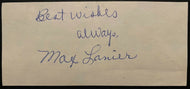 Signed Vintage Index Card Autographed Max Lanier St Louis Cardinals Baseball