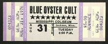Load image into Gallery viewer, 1976 Blue Oyster Cult Concert Ticket Mississippi Coliseum Vintage Buck Dharma
