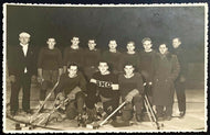 c1940's Vintage Hockey European SKO Team Photo Rare Postcard Europe