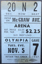 Load image into Gallery viewer, 1957 Detroit Red Wings v New York Rangers NHL Hockey Ticket Stub Olympia Stadium
