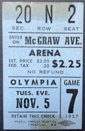 1957 Detroit Red Wings v New York Rangers NHL Hockey Ticket Stub Olympia Stadium