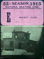 1915 Rare Hockey Club Membership Card Montreal Victoria Skating Rink 53rd Season