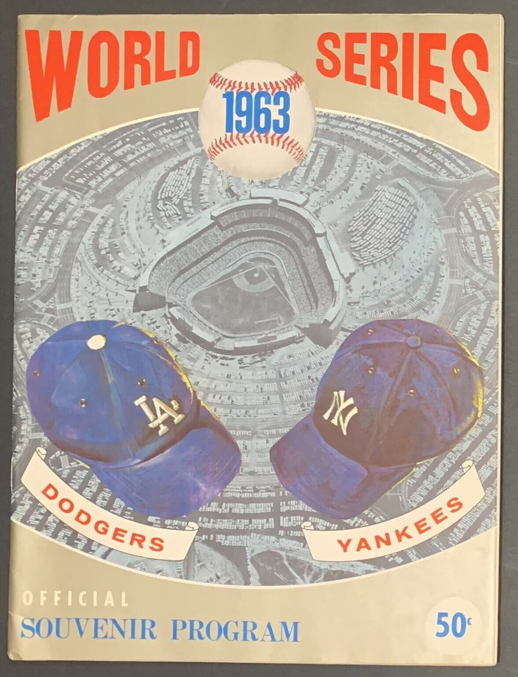 1963 World Series Baseball Program LA Dodgers vs New York Yankees Dodger Stadium