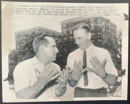 1957 United Press Photo Yogi Berra + Ed Bailey Prep MLB Baseball All Star Game