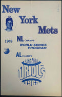 1969 World Series New York Mets Official Game Day Scorecard Program MLB Baseball