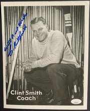 Load image into Gallery viewer, Autographed Clint Smith B&amp;W Photo New York Rangers JSA NHL Hockey Vintage Signed
