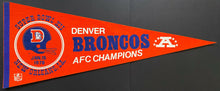 Load image into Gallery viewer, 1978 Rare Super Bowl XII NFL Football Pennant Denver Broncos AFC Champions

