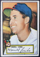 Load image into Gallery viewer, 1952 Topps Baseball Merrill Combs #18 Cleveland Indians Vintage MLB Card
