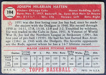 Load image into Gallery viewer, 1952 Topps Baseball Joe Hatten #194 Chicago Cubs MLB Card Vintage
