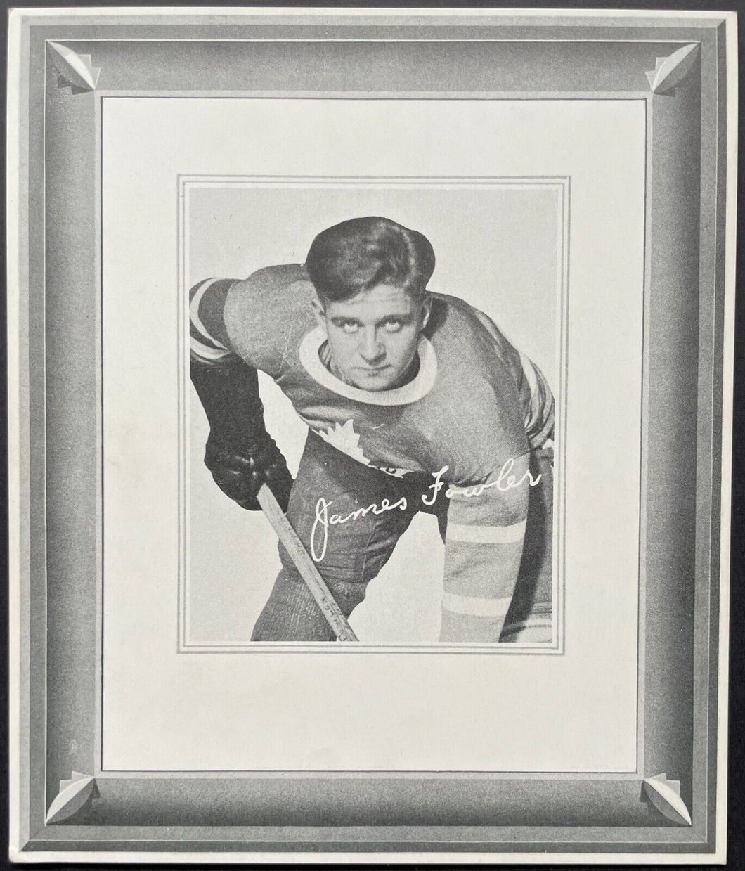 1938-39 Quaker Oats James Fowler Premium NHL Hockey Photo Toronto Maple Leafs