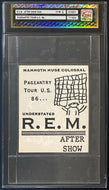 1986 R.E.M. After Show Pass Pageantry Concert Tour U.S. iCert Vintage Music