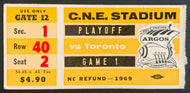 1969 CFL Football Playoff Ticket CNE Stadium Argos vs Hamilton Tiger Cats