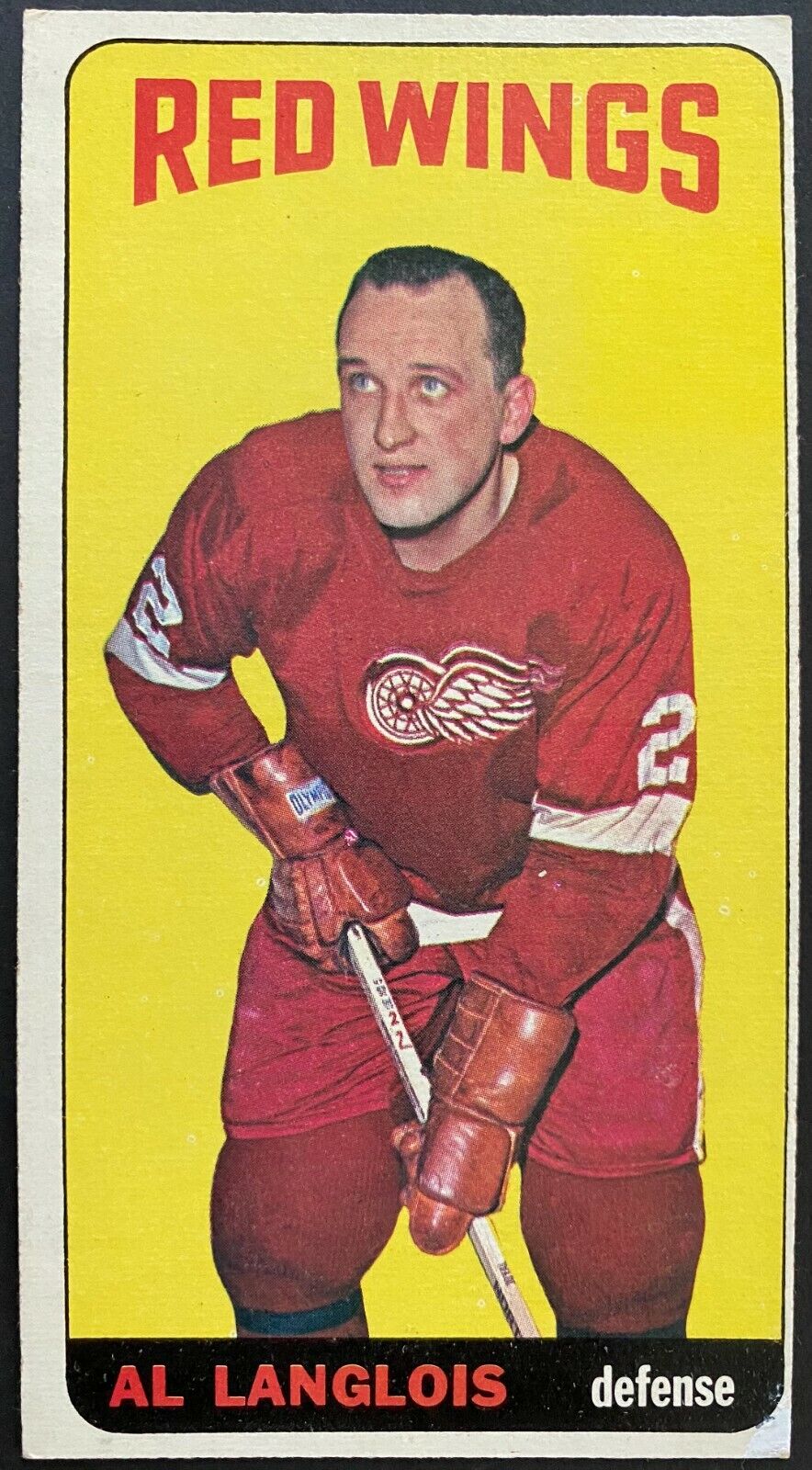 1964-65 Vintage Detroit Red Wings Al Langlois Topps Tallboy NHL Hockey Card