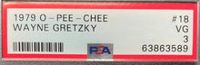 Load image into Gallery viewer, 1979-80 O-Pee-Chee #18 Wayne Gretzky RC NHL Hockey Card PSA 3 OPC
