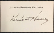Herbert Hoover Autographed Stanford University Calling Card US President PSA