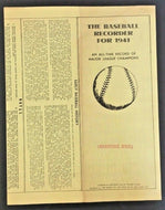 1941 Salesman Sample Baseball Score Recorder Paper Vintage Sports