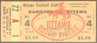 1969 CFL Football Ticket Stub Hamilton VS Ottawa Vintage Sports Lansdowne