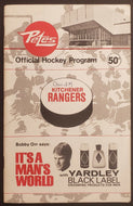 1973-74 OHA Peterborough Program Petes vs Kitchener Rangers Hockey Vintage