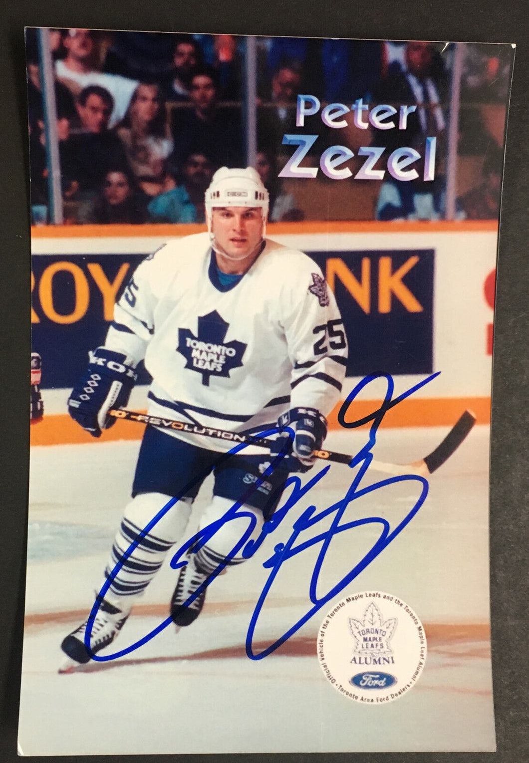 Peter Zezel Autographed Photo Toronto Maple Leafs NHL Hockey 5 x 7 JSA Authentic
