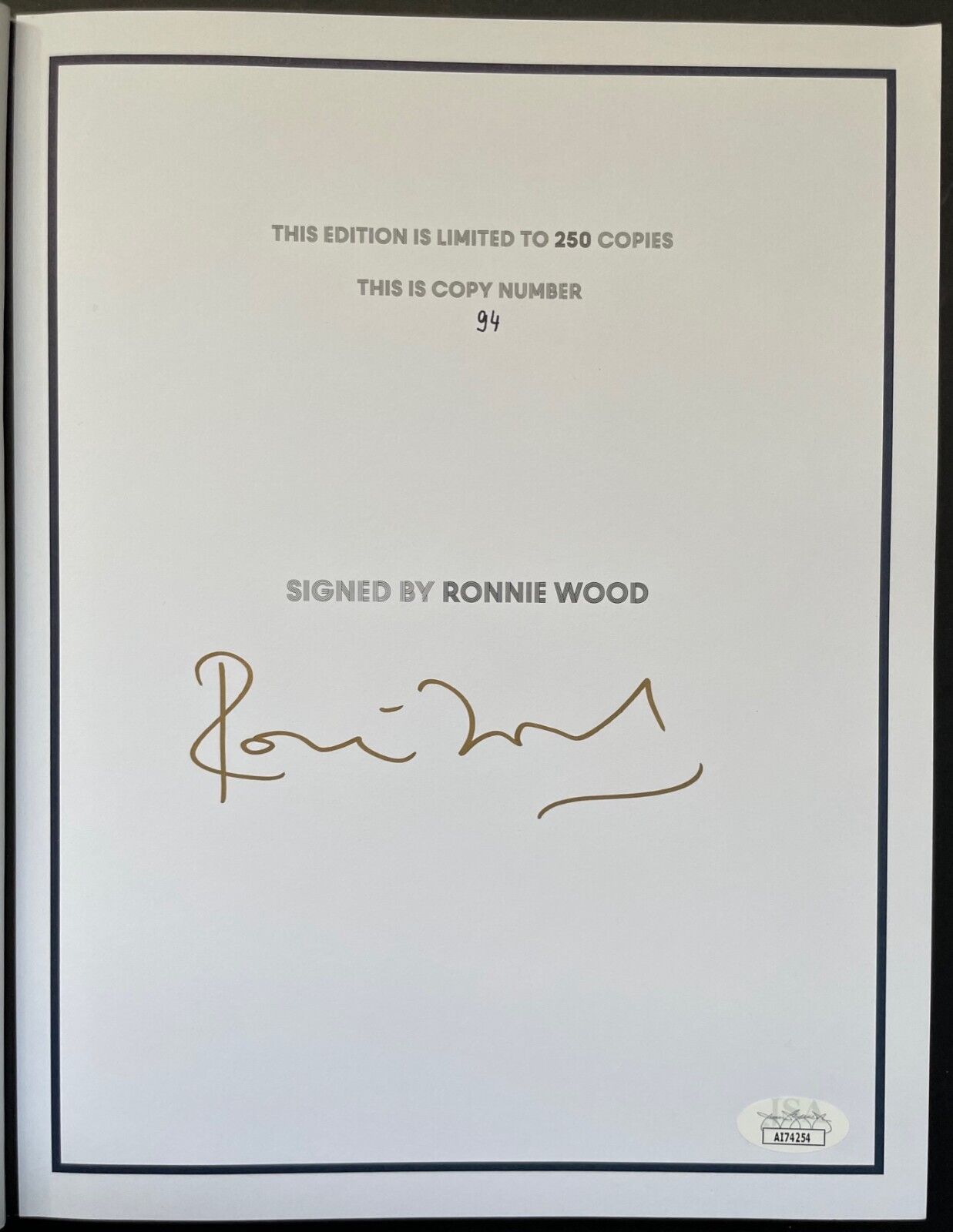 Ronnie Wood Ltd. Ed #94/250 Signed HC Book Artist