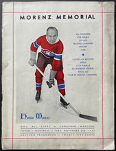 Load image into Gallery viewer, 1937 NHL All-Star Game Howie Morenz Memorial Program + Ticket Montreal Forum
