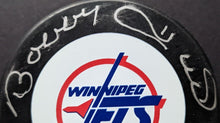 Load image into Gallery viewer, Bobby Hull + Dale Hawerchuk Dual Signed NHL Puck Autographed Stevie Y Authentic
