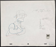 The Simpsons Original Production Art Drawing Homer Simpson 2007 20th Century Fox