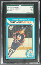 Load image into Gallery viewer, 1979-80 O-Pee-Chee #18 Wayne Gretzky Rookie Card NHL Hockey RC Oilers SGC 3.5 VG
