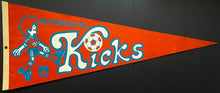 Load image into Gallery viewer, 1970&#39;s NASL Minnesota Kicks Full Size Pennant 30&quot; Rare Orange Variation Soccer
