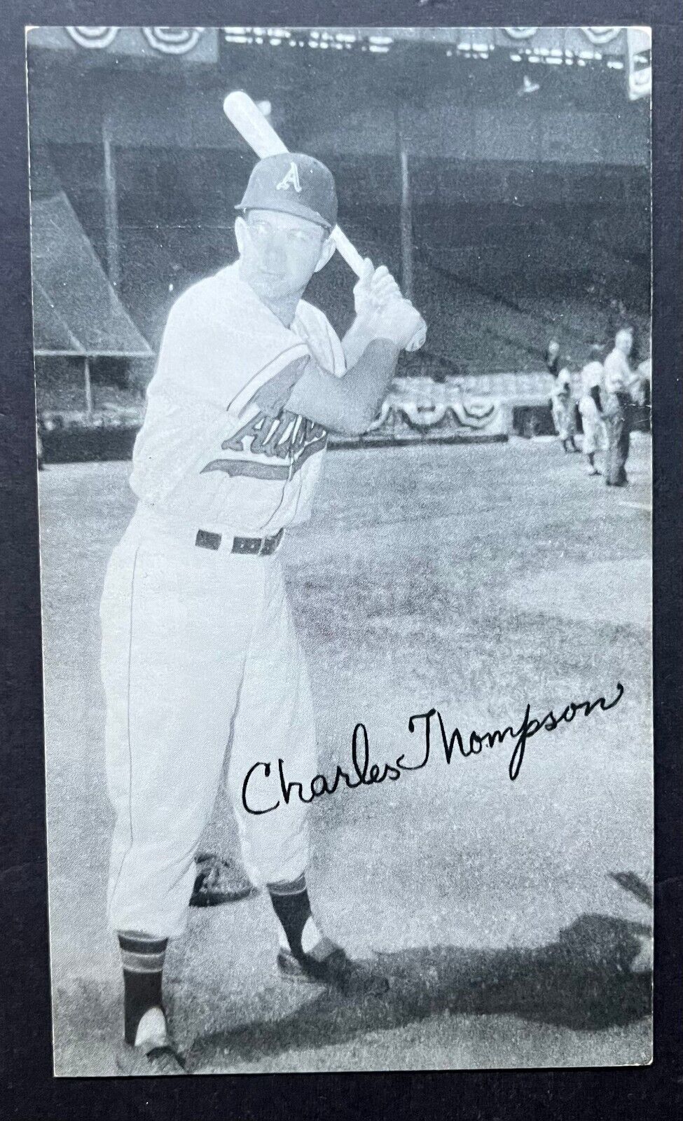 1956 Charles Tim Thompson Exhibit Card Kansas City Athletics MLB Baseball
