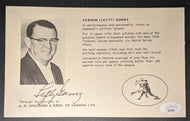 Lefty Gomez MLB HOFer Autographed Program Page 1975 City Of Brantford Sports JSA