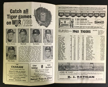 Load image into Gallery viewer, 1965 MLB Baseball Detroit Tigers Program vs Kansas City Royals Tiger Stadium
