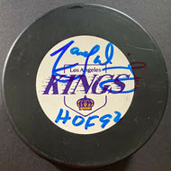Marcel Dionne Autographed Los Angeles Kings NHL Hockey Puck Signed HOF 92 Noted