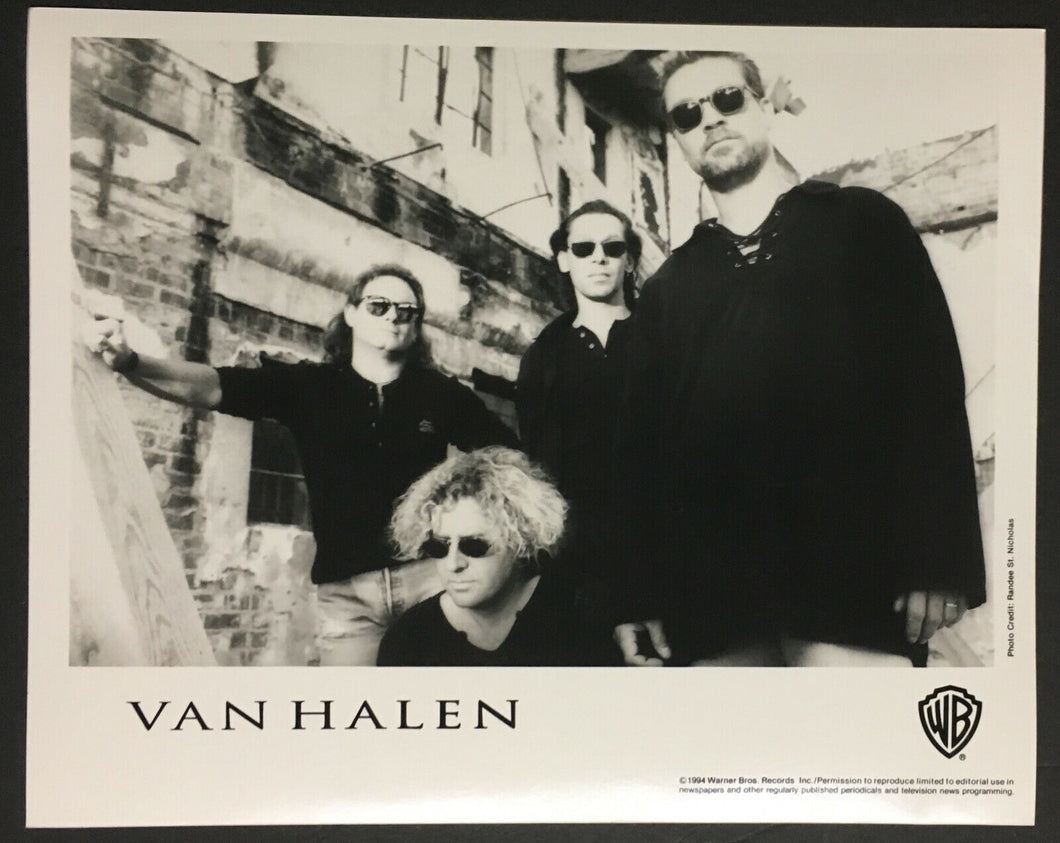 Van Halen Studio Photo 1994 Warner Brothers Sammy Hagar David Lee Roth Rock Band