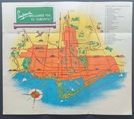 1950 Simpsons Department Store Toronto Fold Out Map Vintage Advertising Old