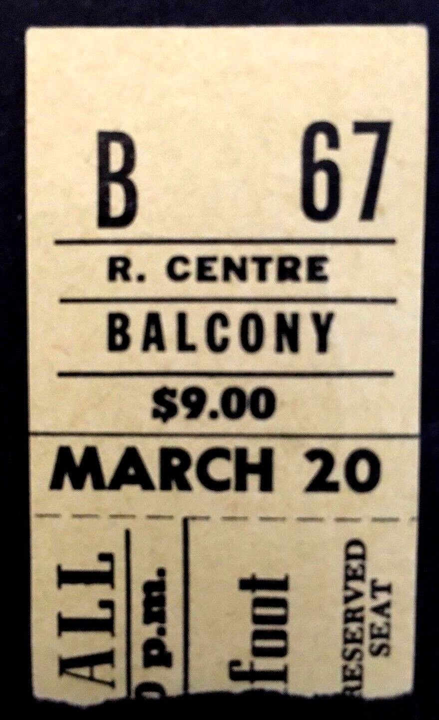 1975 Gordon Lightfoot Concert Ticket Stub Massey Hall Music