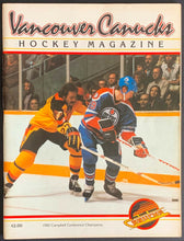 Load image into Gallery viewer, 1982 Pacific Coliseum NHL Program Oilers vs Canucks Gretzky 200th Goal Milestone
