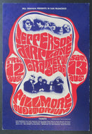 Jefferson Airplane + Grateful Dead Original Handbill Postcard The Filmore VTG