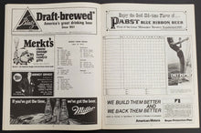 Load image into Gallery viewer, 1972 Milwaukee County Stadium MLB Program Brewers vs Detroit Tigers Baseball

