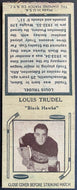 1934-35 Louis Trudel Chicago Blackhawks Diamond Match Book Cover NHL Hockey