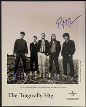 Load image into Gallery viewer, 1998 The Tragically Hip 2 Members Signed Autographed B&amp;W Photo Music Rock VTG
